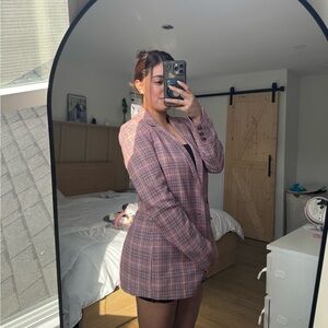 blazer forever 21 pink-white-blue